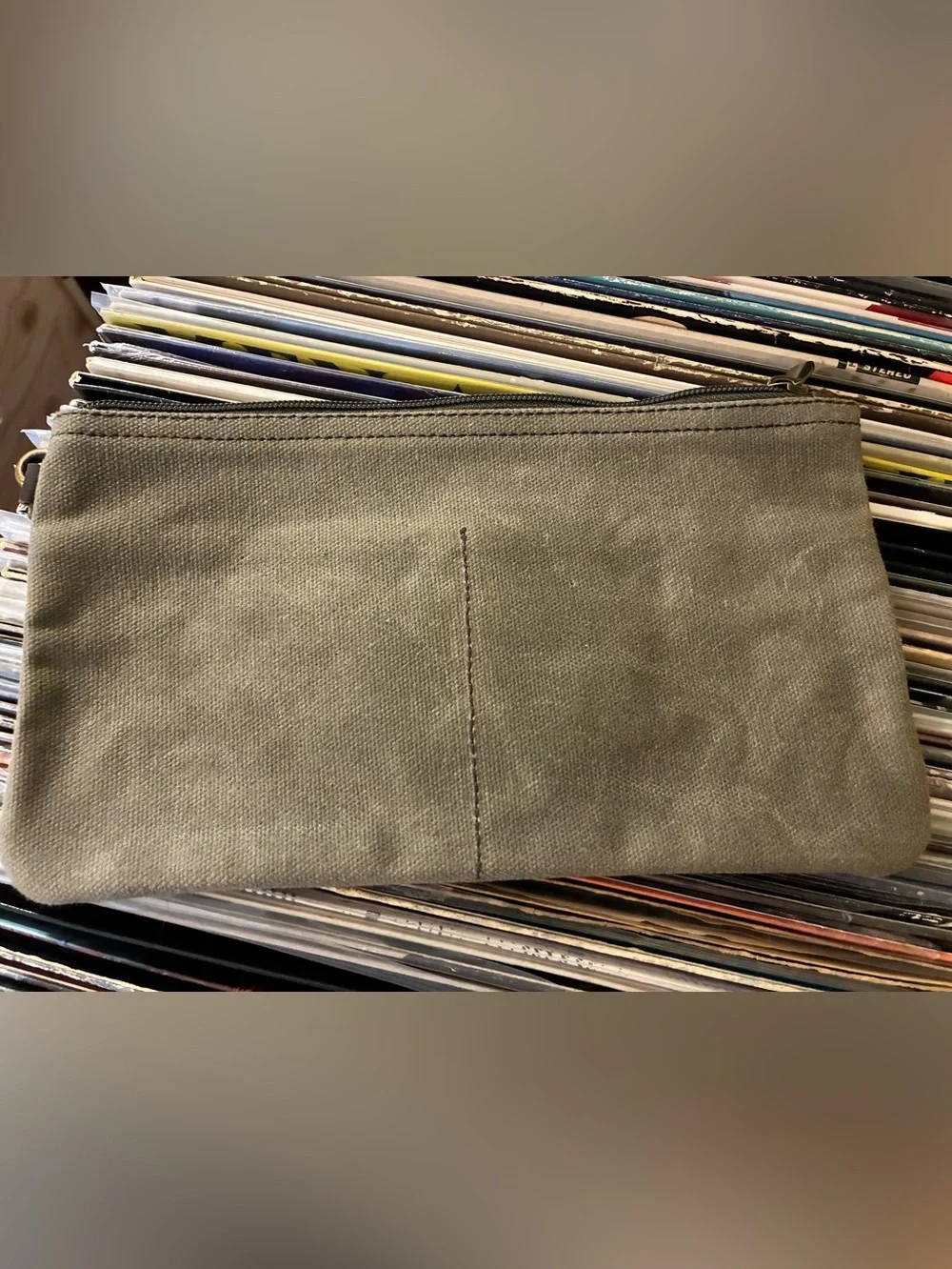 Olive Canvas Zip Pouch - Minimalist Carry